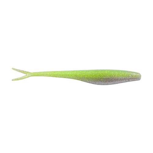 Saltwater Jerk Shad Soft Plastic Fishing Bait - Key Lime Chrome, 5"