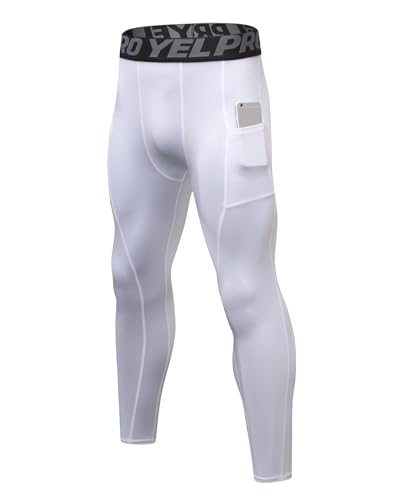 Men's Compression Pants with Pocket - Cool Dry Running Leggings