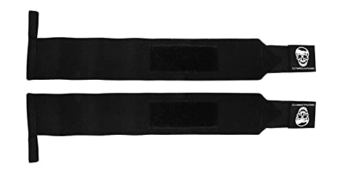 Heavy Duty Wrist Wraps for Weightlifting - 18 Inch with Thumb Loop - Black / 12"