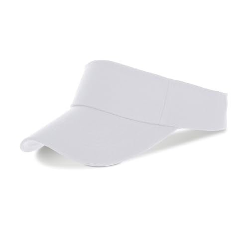 Kids Adjustable Cotton Sun Visor Hat - One Size, White