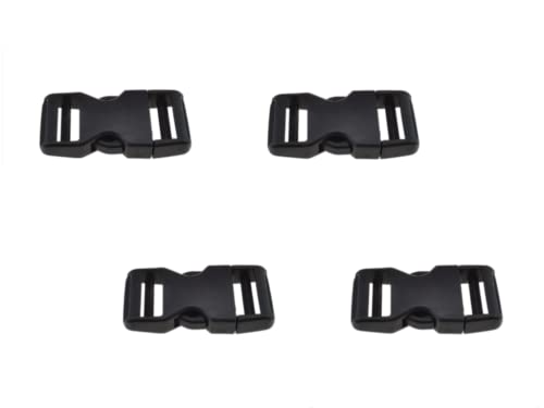 Heavy Duty Dual Adjustable Side Release Buckles for 1 Inch Webbing - 4 Pack