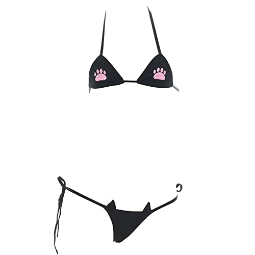 SINGUYUN One Size Black Micro Bikini – Anime Cosplay Lingerie Set