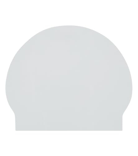 Latex Swim Cap - Unisex Hair Protector with Anti-Slip Ribbing - White