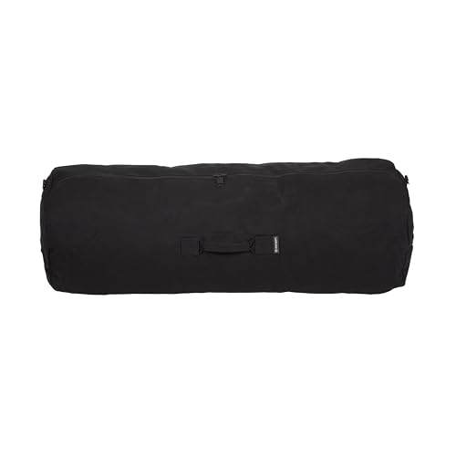 Stansport Deluxe Canvas Duffel Bag - 50x18x18in for Gym Travel Storage, Black