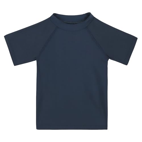 Toddler Boys Short Sleeve Rashguard Shirt - UPF 50+ Navy Blue 2T
