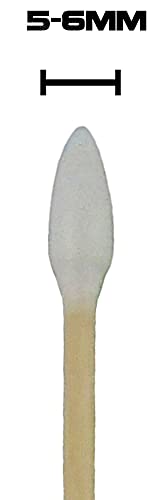 6 Inch Double Tapered Tip Cotton Swabs - 100 Pack for Gun Cleaning