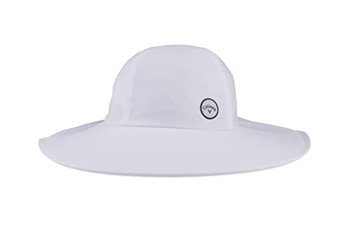 Callaway Ladies Sun Hat 2023 White UPF 40+ High Tail Golf Hat with Ponytail Hole