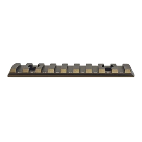 Picatinny Rail Section - 4in Aluminum Mount, 9-Slot, Tan