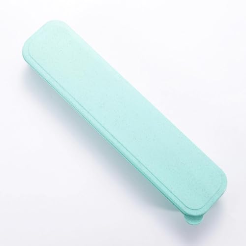 Portable Wheat Straw Cutlery Storage Box with Lid - Green