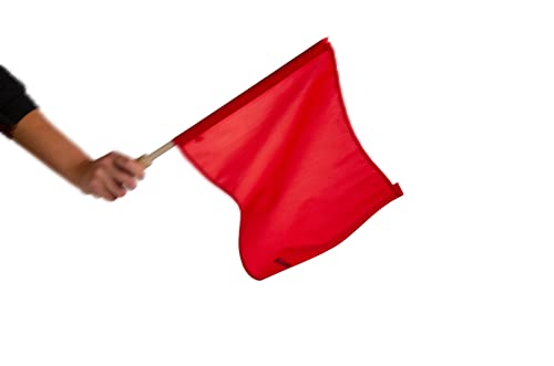 Linesman Flags - Set of 2 Referee Flags with Wooden Handles