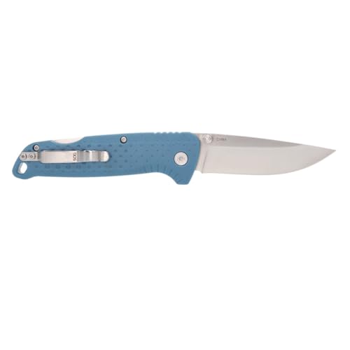 SOG Adventurer LB 3-Inch Folding Knife Nordic Blue/Satin, CRYO Steel, Lock-Back, Portable Outdoor Tool