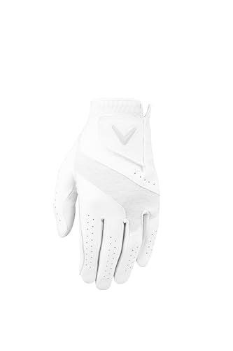 Golf Fusion Glove - Ladies Medium - White/Silver - Left Hand