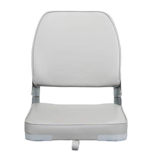 ERGOSEAT Folding Low Back Boat Seat, Light Gray - 19 x 16 x 14 in, 250 lb Capacity