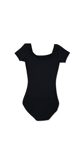 Short Sleeve Leotard for Girls - Soft Nylon-Spandex Blend