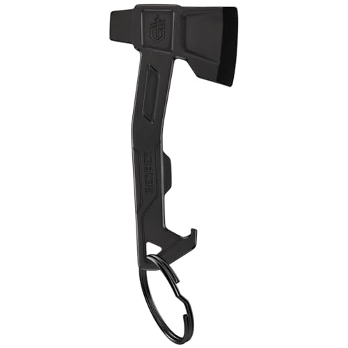 Gerber Black Hatchet Keychain 3-in-1 Multitool with Bottle Opener & Flathead Driver