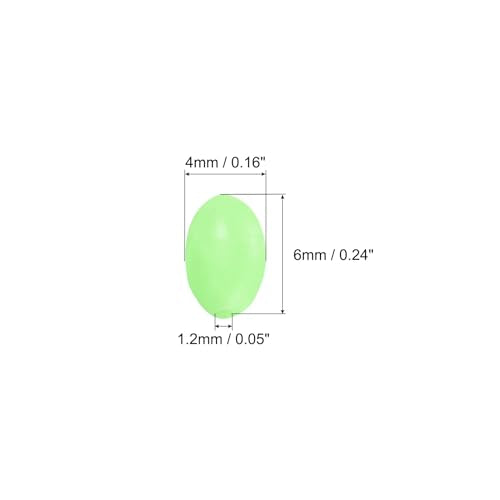 Glow Fishing Beads - Oval Luminous Bait Eggs, 6x4mm Green, 200Pcs with Box