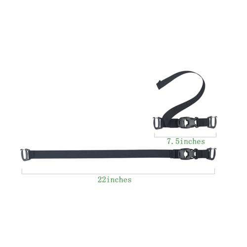 Adjustable MOLLE Tactical Straps for Backpack - 7.5-22 Inch, Heavy Duty Nylon - 2-Pack, Black