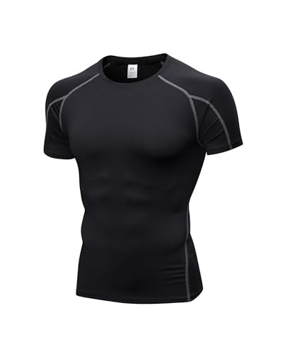 Men's Compression T-Shirt - Athletic Short Sleeve Quick Dry Base Layer