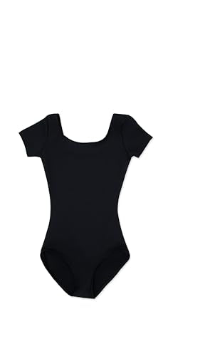 Short Sleeve Leotard for Girls - Soft Nylon-Spandex Blend