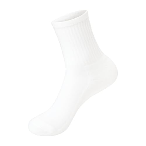 Hanes Girls' Crew White Cushioned Socks Pack 12-Pairs, Medium (Ankle & No Show)