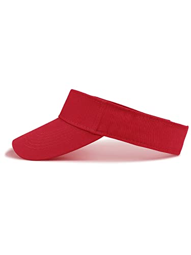 Komorebi Red One Size Unisex Sun Visor Hat for Running & Sports - Summer Sun Protection