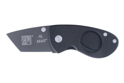 Al Mar Havana Linerlock Pocket Knife with Cigar Cutter, Gray Titanium Handle