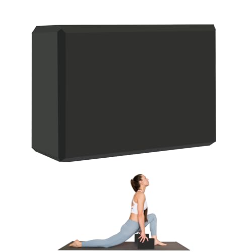 Yoga Blocks - 9"x6"x3" Black Foam, Non-Slip, Lightweight, Supportive