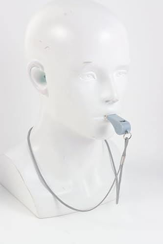 Loud ABS Sports Referee Whistle with Lanyard - 2 Pack - Gray