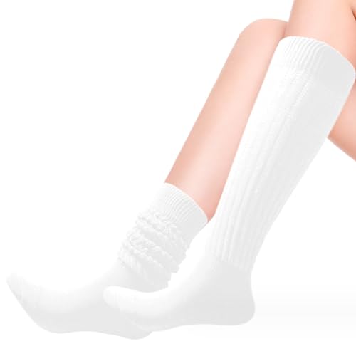 Women's Slouch Scrunch Knit Crew Socks - 5-Pack Cotton Blend - Navy