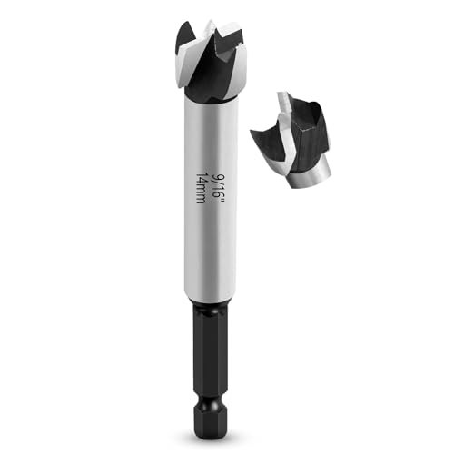 9/16 Inch Forstner Bit - Wood Drill Bit & Hinge Cutter for Plywood & Plastic