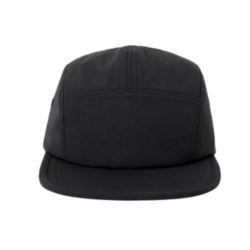 FASHIXD 5-Panel Running Hat Waterproof Nylon Quick-Dry Sun Cap – One Size, Black
