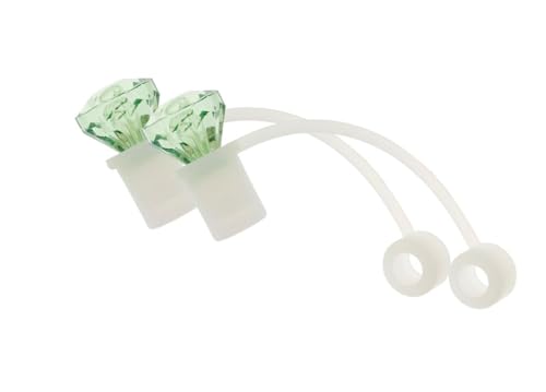 Diamond Straw Toppers for Stanley Cup - 2Pcs Silicone Covers - Green