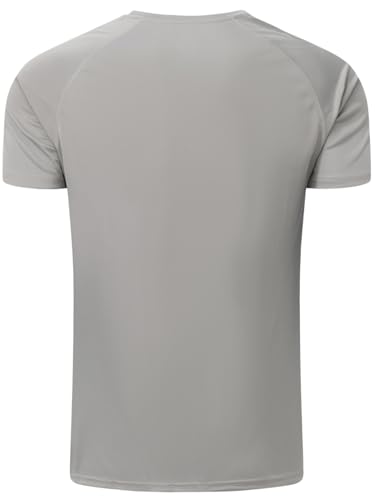 Men's Moisture-Wicking Quick-Dry Sports T-Shirt - Light Grey, Small