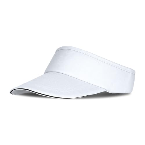 Adjustable Sport Sun Visor Hat for Women & Men - White