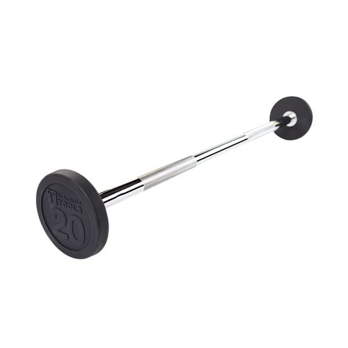 Body-Solid (SBB20) Rubber Coated Fixed Weights Straight Barbell Bar for Weightlifting Exercise Bodybuilding Strength Training, 20lb (Midnight Black)