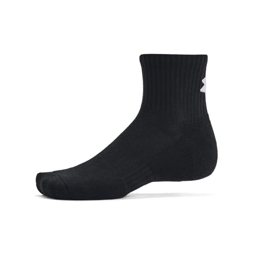 Under Armour Cotton Quarter Socks 6-Pack Large Black White 12