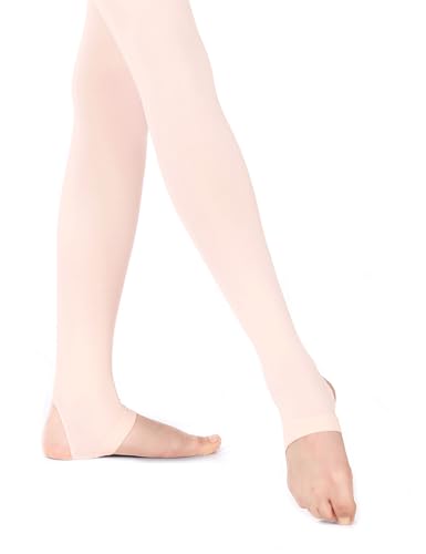 Stirrup Tights for Dance, Ballet & Gymnastics - Ballet Pink, 12-15 Years