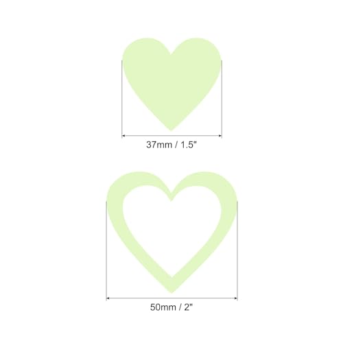 MECCANIXITY Glow in The Dark Heart Decals Decor Green Wall Stickers for Ceiling Bedroom Bedding Room 1 Set