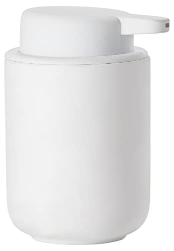 Zone Denmark Ume White Shampoo Dispenser – 8 oz, H 5" x Dia 3.3"