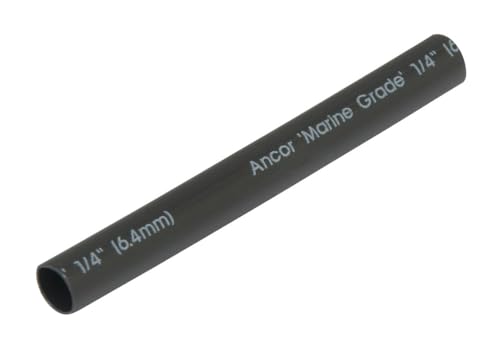 Marine Grade Heat Activated Adhesive Lined Shrink Tubing - 1/4" Diameter, 3" Long, Black, 3-Pack