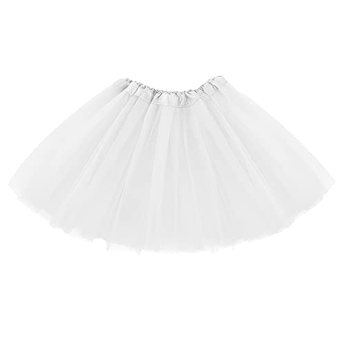 Layered Tutu Skirt for Girls Ballet Dance and Costume Parties - White