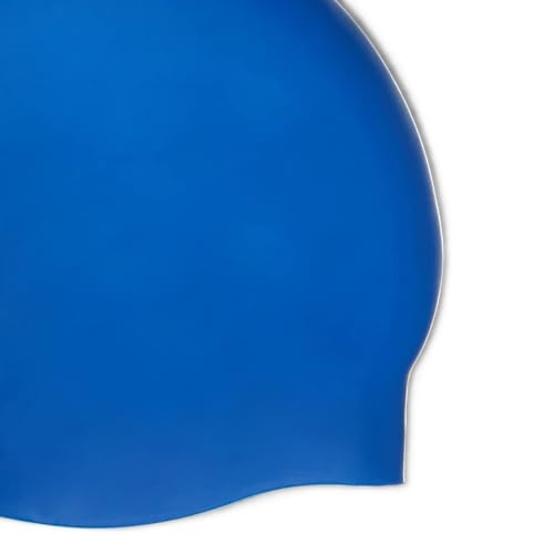 Silicone Swim Cap for Adults - Blue