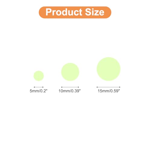 uxcell Glow in The Dark Dot Stickers, Glow Dot Wall Decals, Glowing Dot Decal Decoration for Ceiling and Wall, 522 Dots in 3 Sizes, Fluorescent Green