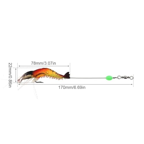 Luminous Shrimp Lure Set - 5 Soft Baits for Night Fishing