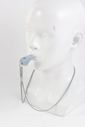 Loud ABS Sports Referee Whistle with Lanyard - 2 Pack - Gray
