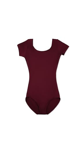 Short Sleeve Leotard for Girls - Small / Maroon