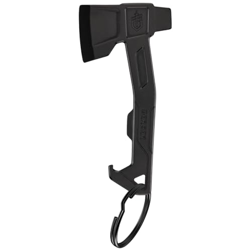 Gerber Black Hatchet Keychain 3-in-1 Multitool with Bottle Opener & Flathead Driver