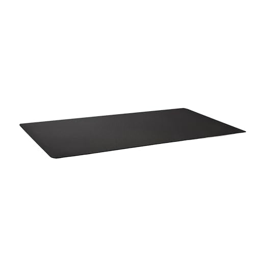 TPE Exercise Yoga Mat - 1/4 Inch Thick with Carrying Strap - Black