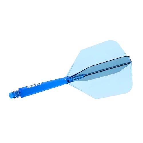 Dart Shafts and Flights Set - Big Wing Shape, Blue with White Logo - M-28mm