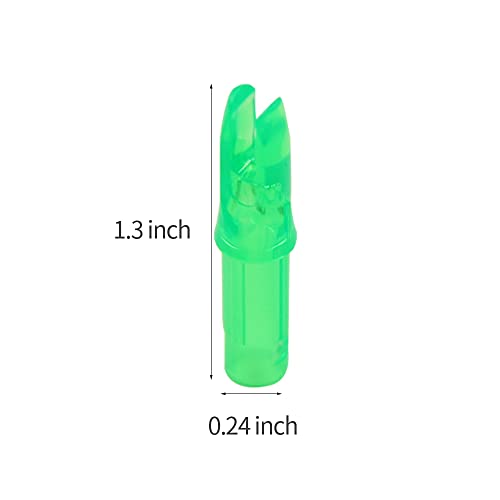 Green Archery Arrow Nocks - 50 Packs Plastic Inserts .244/.246
